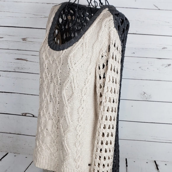 One Grey Day Metallic Cable Knit Sweater - Picture 2 of 6